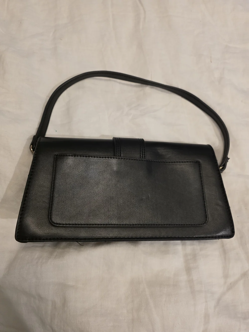 Moda Luxe Black Vegan Leather Shoulder Bag